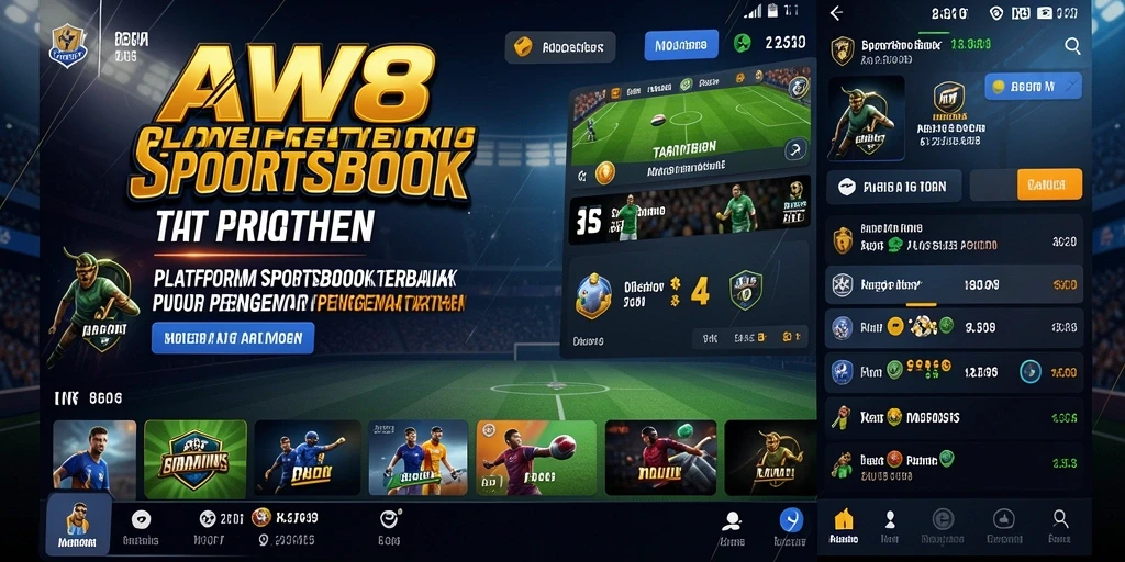 Tampilan gameplay Sportsbook yang menarik dan dinamis di AW8.