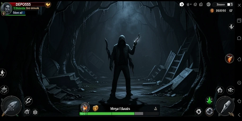 Tangkapan layar gameplay DEPO555 yang menyeramkan dan menegangkan.