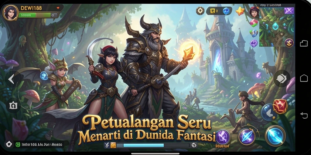 Tampilan gameplay seru dari DEWI188 dengan dunia petualangan yang mengagumkan.
