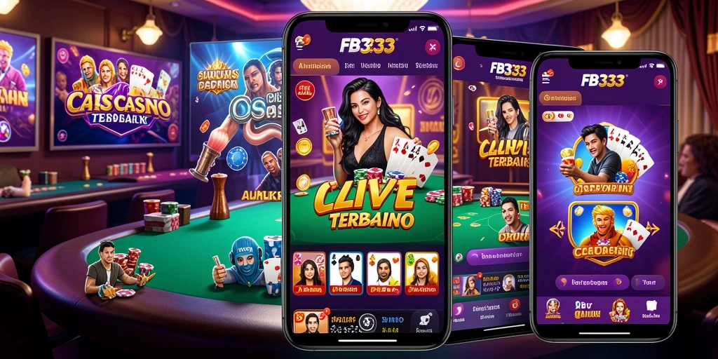Screenshot FB333 menampilkan permainan Live Casino yang mendebarkan dengan dealer langsung.
