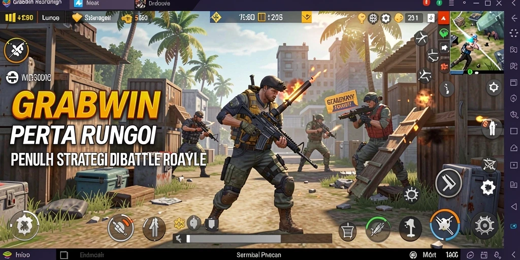 Screenshot gameplay GRABWIN yang menampilkan aksi seru di arena Battle Royale.