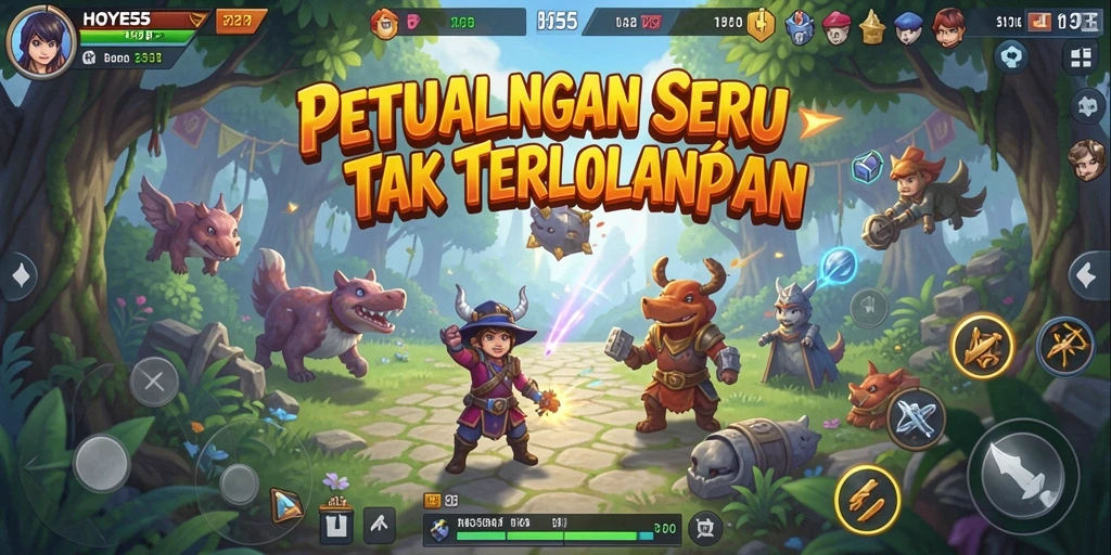 Screenshot HOYE55 menampilkan momen seru dalam petualangan game.