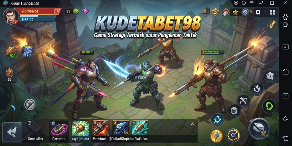 Screenshot gameplay KUDETABET98 menunjukkan pertempuran strategi yang mendebarkan.