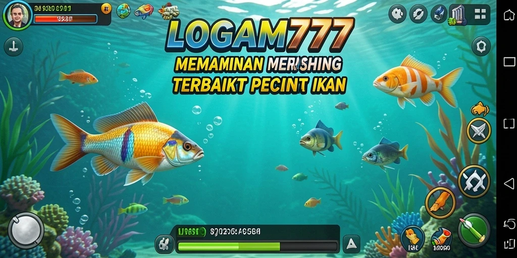 Screenshot utama LOGAM777 menampilkan pengalaman memancing yang seru dan penuh warna.