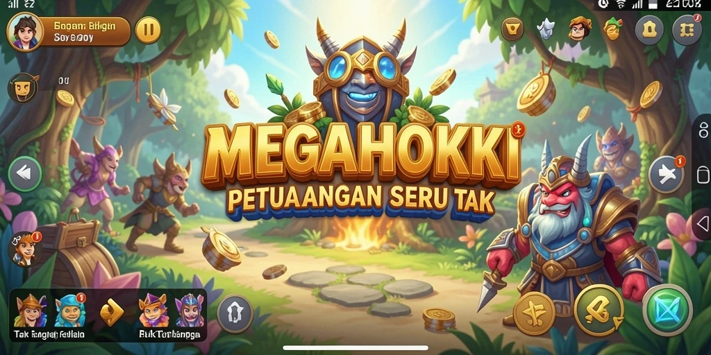 Screenshot gameplay <strong>MEGAHOKI</strong> menunjukkan petualangan yang epik dan menarik.