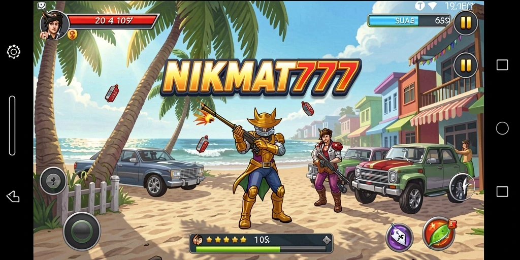 Tampilan gameplay NIKMAT777 dengan karakter dan rintangan yang menantang.