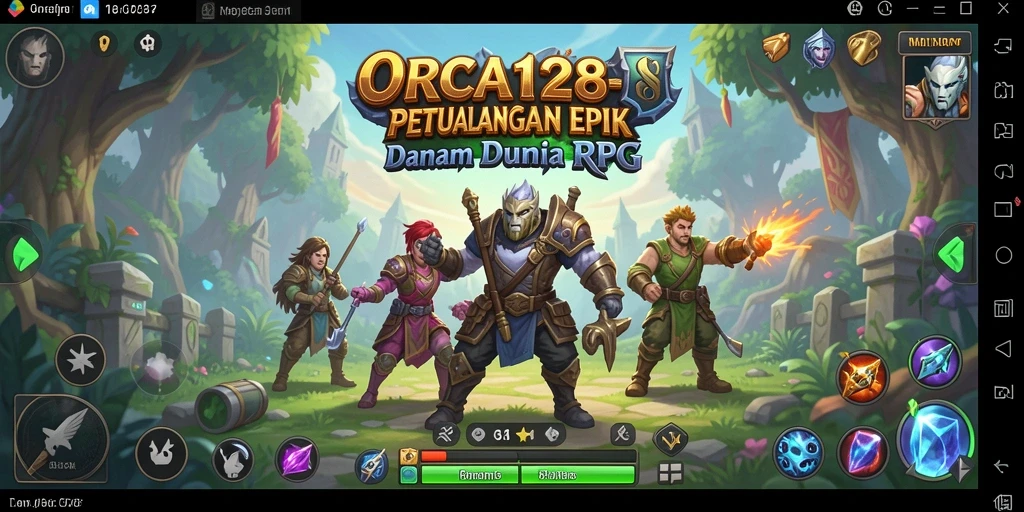 Tampilan gameplay RPG ORCA128 yang penuh aksi dan petualangan.