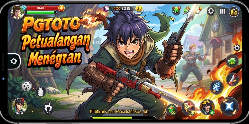 Tampilan gameplay PGTOTO menampilkan karakter anime dalam pertempuran epik.