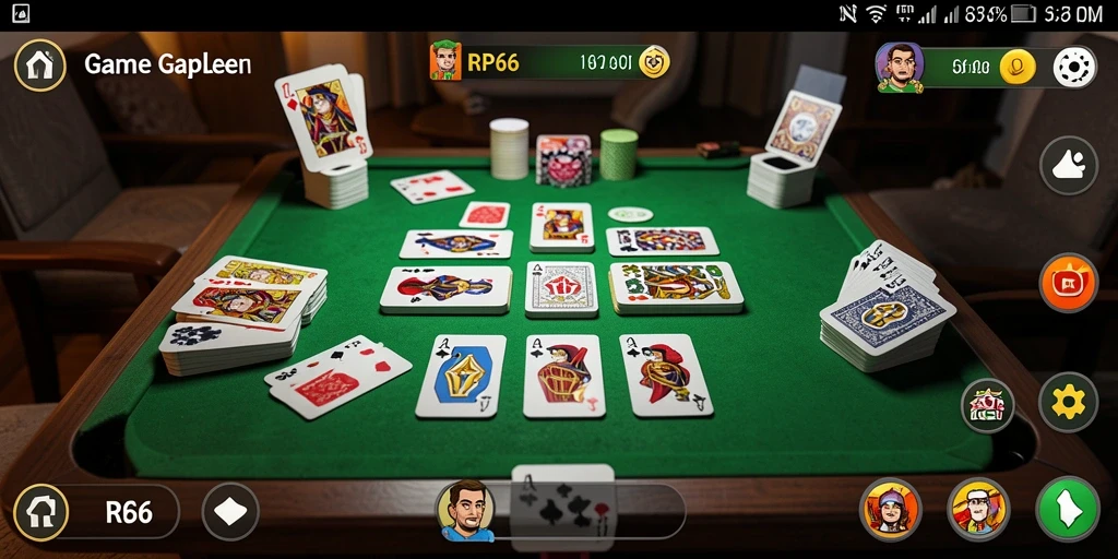 Tampilan gameplay seru permainan Gaple di RP66.