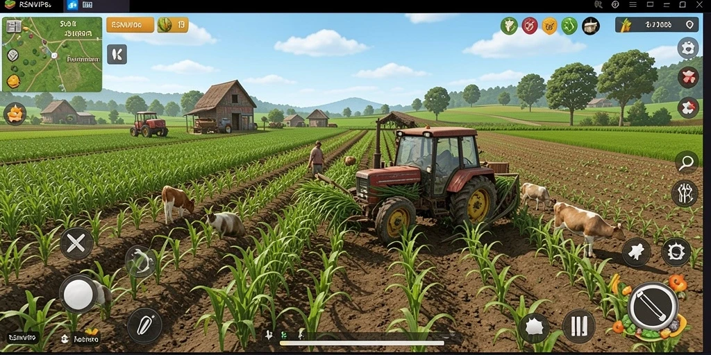 Screenshot RSNVIP6 menampilkan pemain yang sedang merawat tanaman di kebun.
