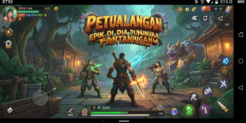 Tangkapan layar menampilkan gameplay petualangan seru di RT99.