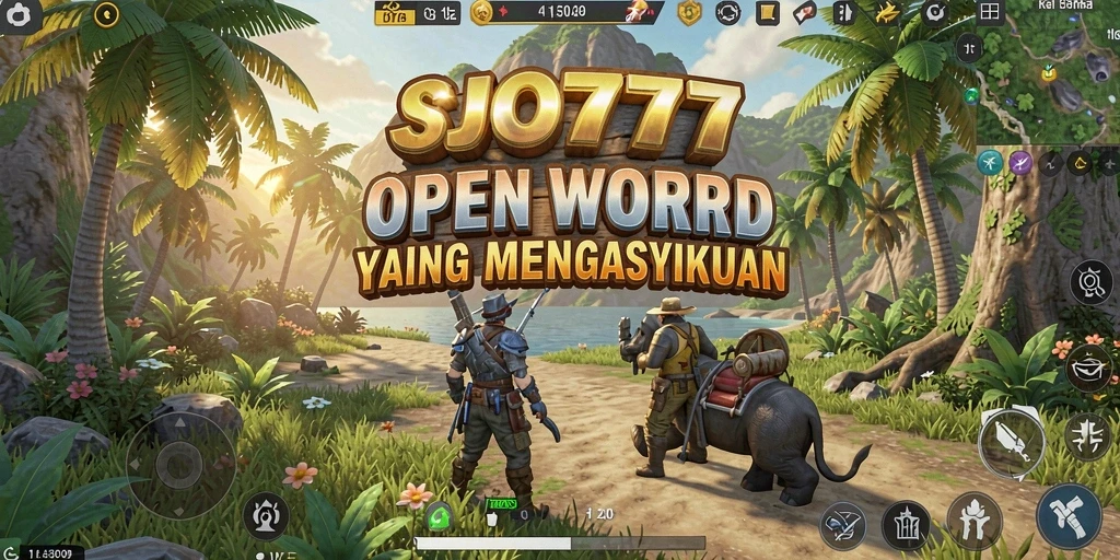 Tampilan gameplay SJO777 menampilkan suasana eksplorasi dunia terbuka.