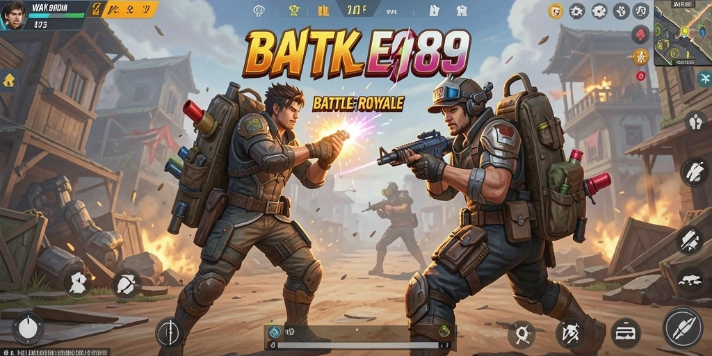 Tangkapan layar utama WAK89 menampilkan aksi seru dalam battle royale.